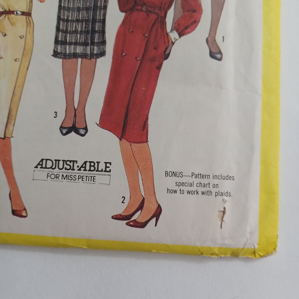 Simplicity Adjust-Able Dresses Sewing Pattern Size 10 Miss #6077 -80s Uncut - Picture 3 of 5